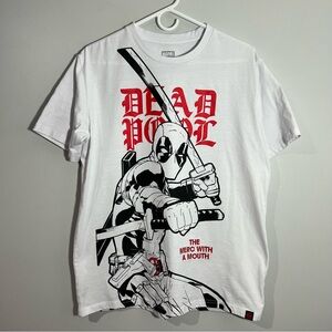 Marvel Deadpool The Merc With The Mouth White Short Sleeve T-Shirt Mens Large